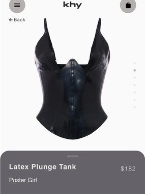 KHY KYLIE JENNER Black Latex Plunge Tank